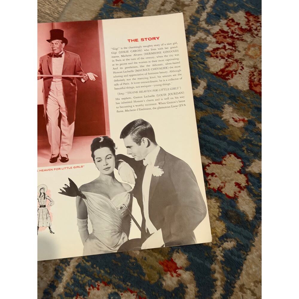 Vintage MGM Program GIGI 1958 Leslie Caron Maurice Chevalier Cecil Beaton Art - Picture 3 of 5